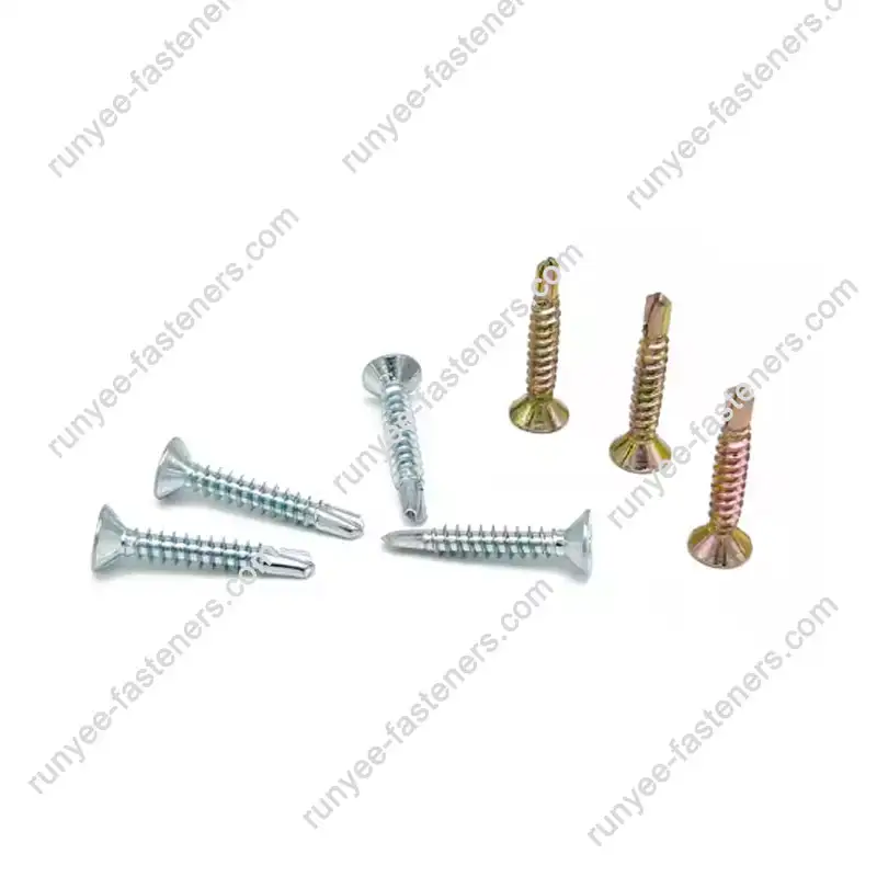 Coarse Thread PVC Window Fixing Screw Flat Head Phillips